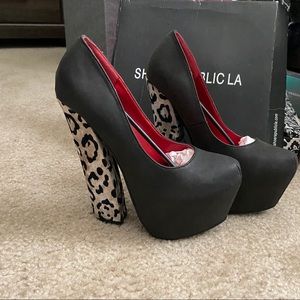 Shoe Republic LA platform leopard heels
